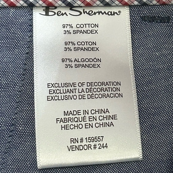 Ben Sherman Men’s Size 38W Regular Fit Stretch Chino Shorts NWT - Picture 7 of 10